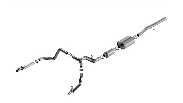 Cat-Back Exhaust System Fits Select Chevy Silverado 1500 ZR2 6.2L 4WD, GMC Sierra 1500 AT4X 6.2L 4WD [S-Type Muffler]
