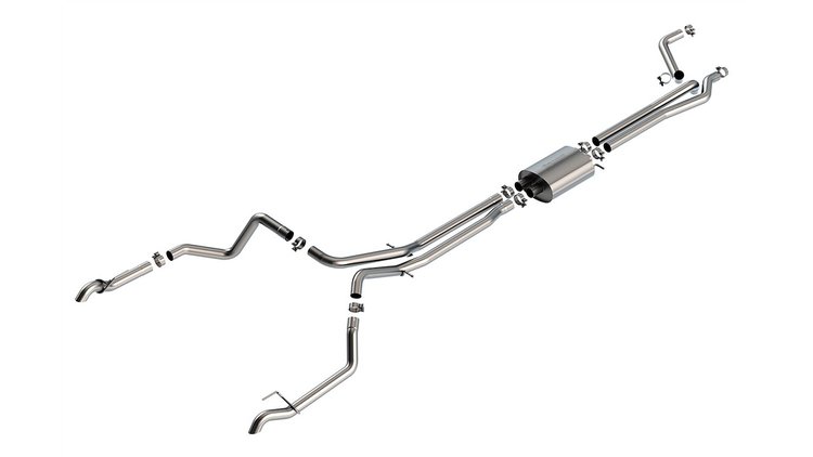 Cat-Back Exhaust System Fits Select Chevy Silverado 1500 ZR2 6.2L 4WD, GMC Sierra 1500 AT4X 6.2L 4WD, True Dual [S-Type Muffler]