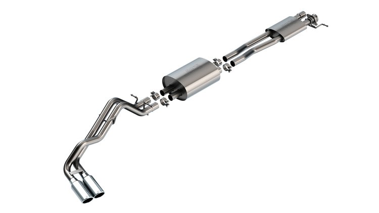 S-Type Cat-Back Exhaust System, 2.25 in., True Dual, Bright Tips, Fits Select Ford Ranger