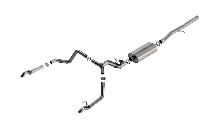 141002 Touring Cat-Back Exhaust System Fits Select Chevrolet Silverado 1500 ZR2, GMC Sierra 1500 AT4X 6.2L V8 4WD Crew Cab