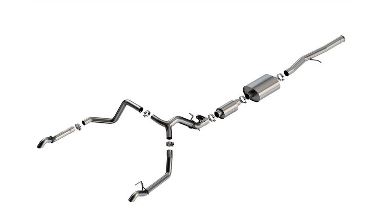 141003 S-Type Cat-Back Exhaust System Fits Select Chevrolet Silverado 1500 ZR2, GMC Sierra 1500 AT4X 6.2L V8 4WD Crew Cab