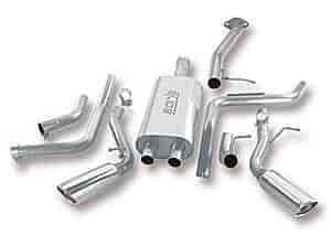 Cat-Back System Incl. Connecting Pipes/Mufflers/Tips/Mounting Hardware/4 in. Round