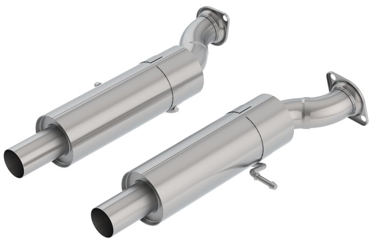 Front "S-Type" Resonators - 2.750 in. In/Out Tubing - 2018-2020 Dodge Durango SRT 6.4L V8 AWD 4-Door - Pair