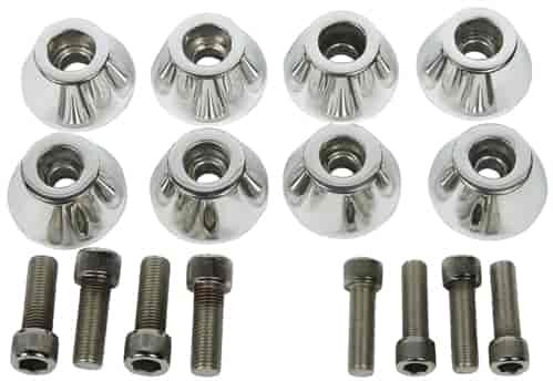 Polished Aluminum Bushing Caps Complete Set