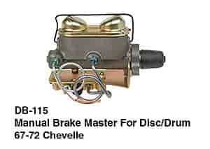 Manual Master Cylinder 1967-72 Chevelle For Disc/Drum