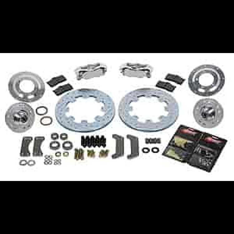 12 in. Wilwood Drilled Rotors W/ Polished Hubs 4 Piston Polished Calipers / Hardware for Heidt"s 2 in. Dropped Spindles
