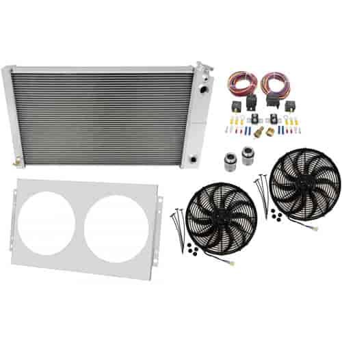 LS Conversion/Dual Pass Radiator Kit 1968-85 GM (28" Core) Includes: