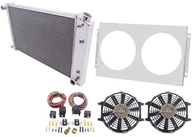Aluminum Radiator System Kit 1970-1985 GM Vehicles (26" Core)