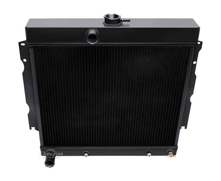 3-Row Aluminum Radiator 1963-1969 Dodge/Plymouth Vehicles (22 in. Core), Semi-Gloss Black Finish
