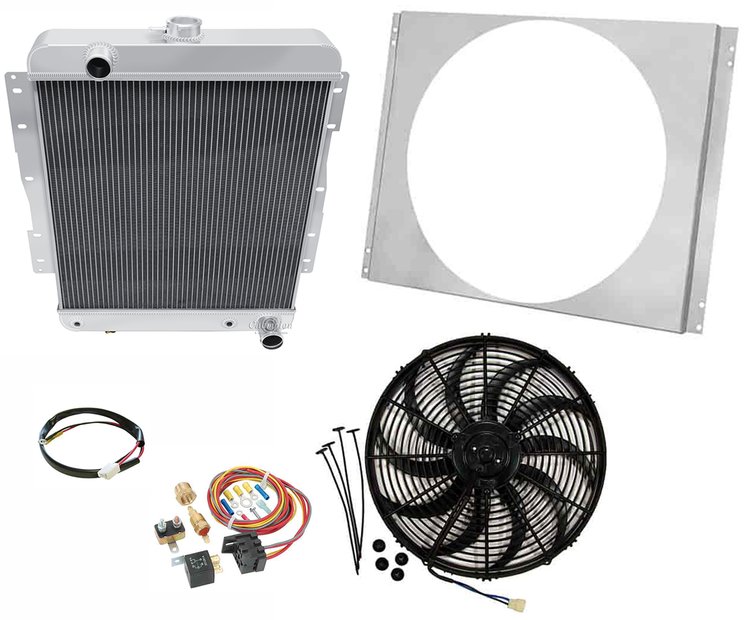 CC1662 All-Aluminum Radiator System Kit for 1958 Chevrolet Bel Air, Biscayne, Impala, & Nomad [348 ci]