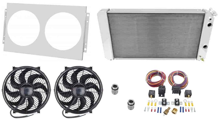 LS Conversion/Dual Pass Radiator Kit 1996-05 GM (26" Core) Includes: