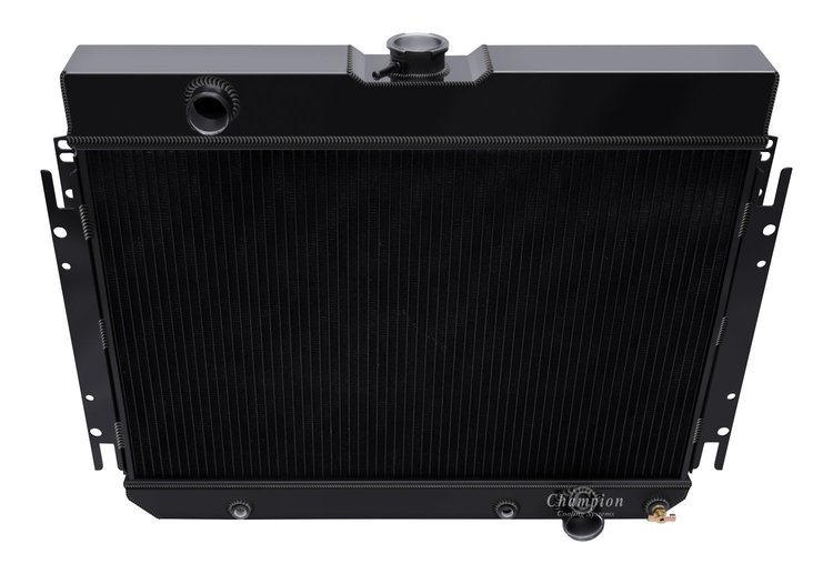 CC289B-BLK 3-Row Aluminum Radiator 63-68 Chevy Bel-Air/Biscayne/Impala V8; 64-67 Chevy Chevelle/El Camino V8 [Semi-Gloss Black]