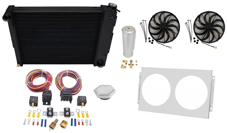 CC337B-BLKK All-Aluminum Radiator Kit for 1967-1969 Chevrolet Camaro & Pontiac Firebird [Black]