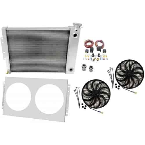 LS Conversion/Dual Pass Radiator Kit 1967-69 Camaro/Firebird Small Block Includes: