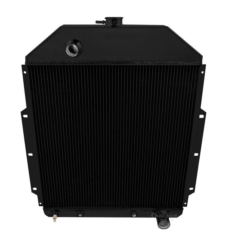CC4252CH-BLK All-Aluminum Radiator for 1942-1952 Ford Truck w/ Chevy Conversion [Black]
