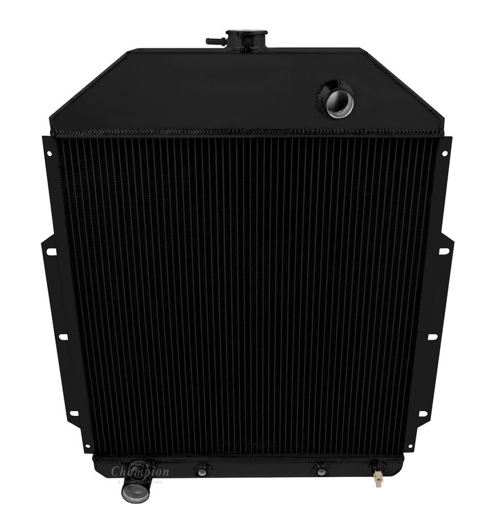CC4252FD-BLK All-Aluminum Radiator for 1942-1952 Ford Truck w/ Factory Ford [Black]