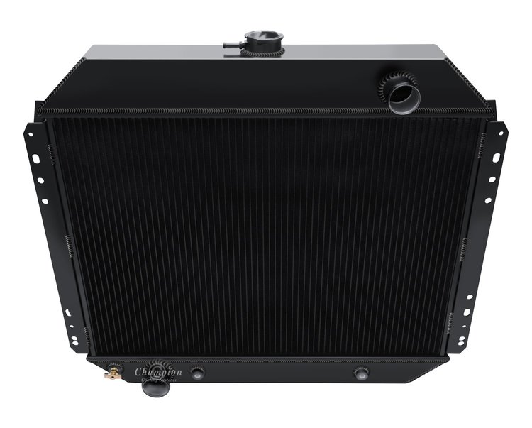 3-Row Aluminum Radiator 1968-1979 Ford F-Series Pickup Truck V8, 1978-1979 Ford Bronco V8, Semi-Gloss Black Finish