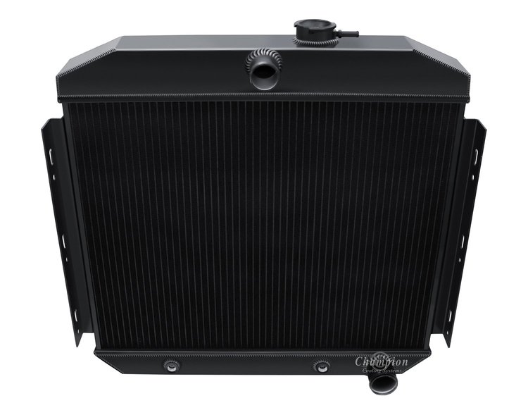 3-Row Aluminum Radiator 1955-1956 Chevy Bel-Air/Nomad/150/210-Series 3.8/3.9L L6, Semi-Gloss Black Finish