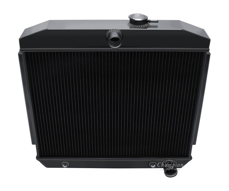 3-Row Aluminum Radiator 1955-1957 Chevy Bel-Air/Nomad/150/210-Series 4.3/4.6L V8, Semi-Gloss Black Finish
