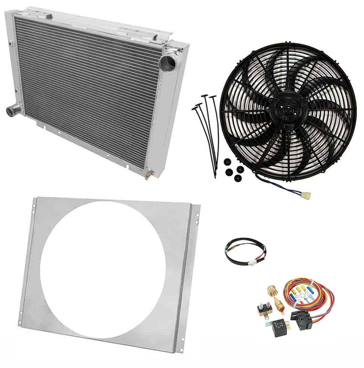 CC6063 All-Aluminum Radiator System Kit for 1960-1963 Ford Galaxie [Single Fan]