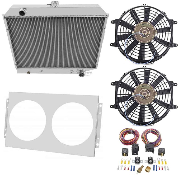 Radiator with Shroud and Fan Control Kit 1970-1974 Mopar