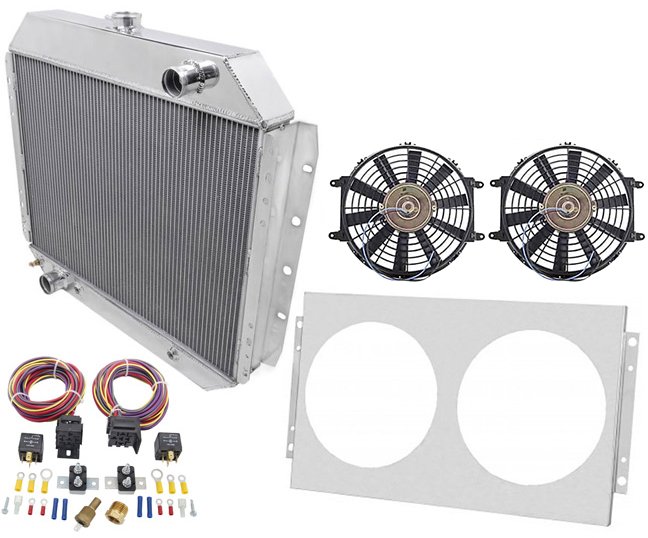 Aluminum Radiator System Kit 1968-1979 Ford F-Series 2WD, 1978-1979 Bronco 2WD