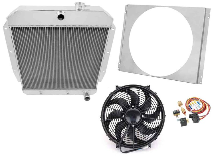 Radiator, Shroud and Fan Control Kit for 1955-1959 Chevrolet Pickup Truck