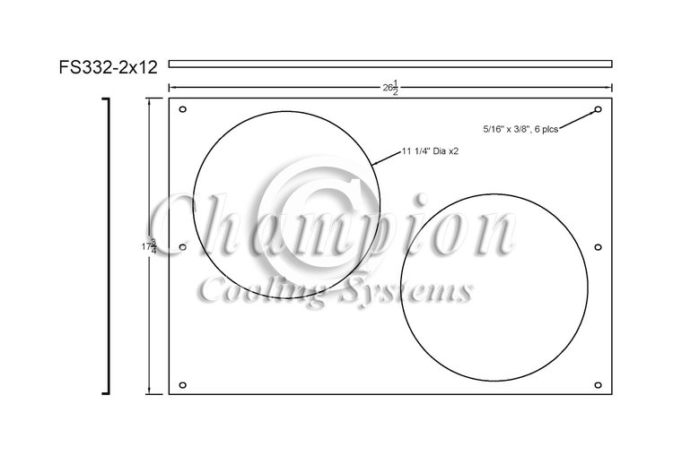 FS332-2X12 Aluminum Fan Shroud for Select 1966-1970 Chrysler, Dodge, & Plymouth Vehicles