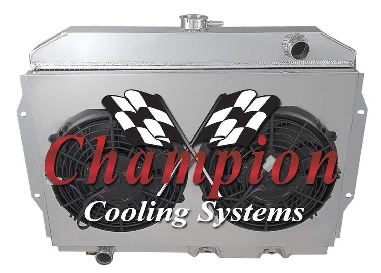 FS5860-2X12 Aluminum Fan Shroud for Champion CC5860 Radiator [Dual 12 in. Fans]