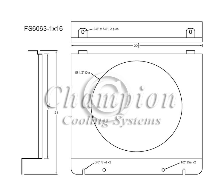 FS6063-1X16 Aluminum Fan Shroud for 1960-1963 Ford Galaxie