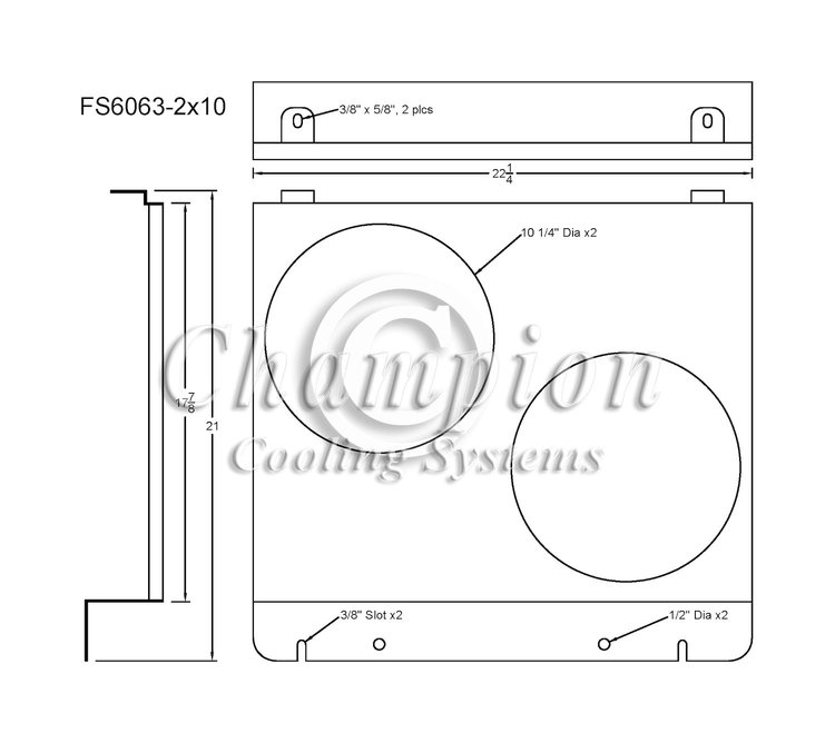 FS6063-2X10 Aluminum Fan Shroud for 1960-1963 Ford Galaxie