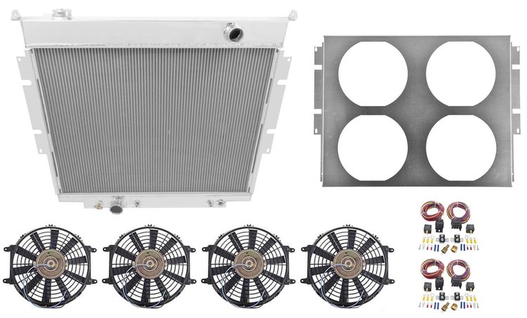 All-Aluminum Radiator Kit 1983-1994 Ford F-Series Pickup Truck 6.9/7.3L Diesel