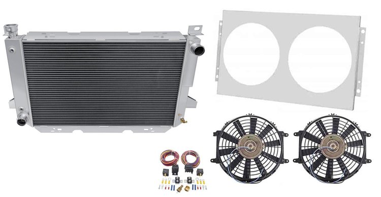 All-Aluminum Radiator Kit 1985-1997 Ford F-Series Pickup Truck 302/351/460 V8
