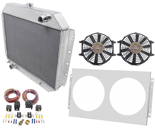 Aluminum Radiator System Kit 1968-1979 Ford F-Series 2WD, 1978-1979 Bronco 2WD