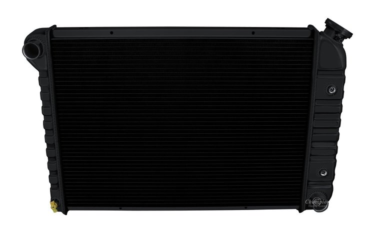ST412-BLKK All-Aluminum Radiator Kit for 1973-1974 Buick Apollo, Chevy Nova, Olds Omega, Pontiac Ventura [Black Finish]