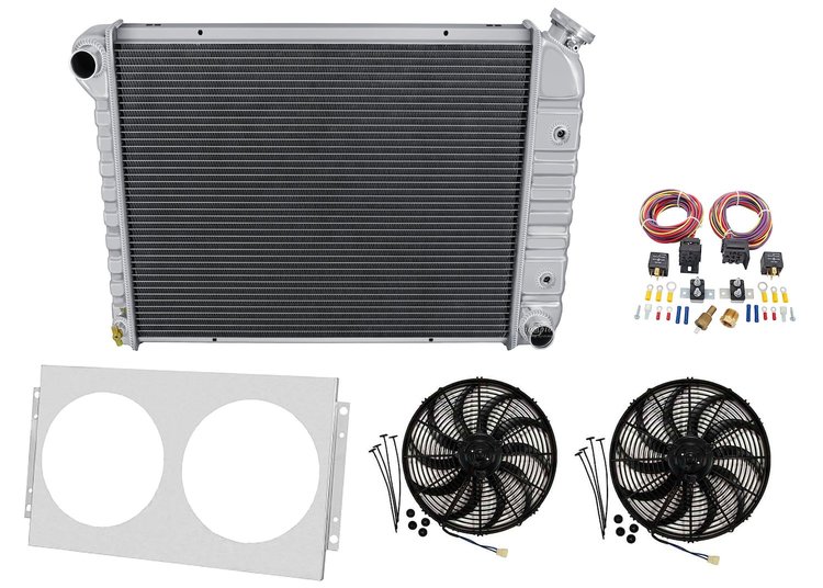 ST571K All-Aluminum Radiator Kit for Select 1965-1988 GM Fullsize V6/V8 Models [Natural Finish]