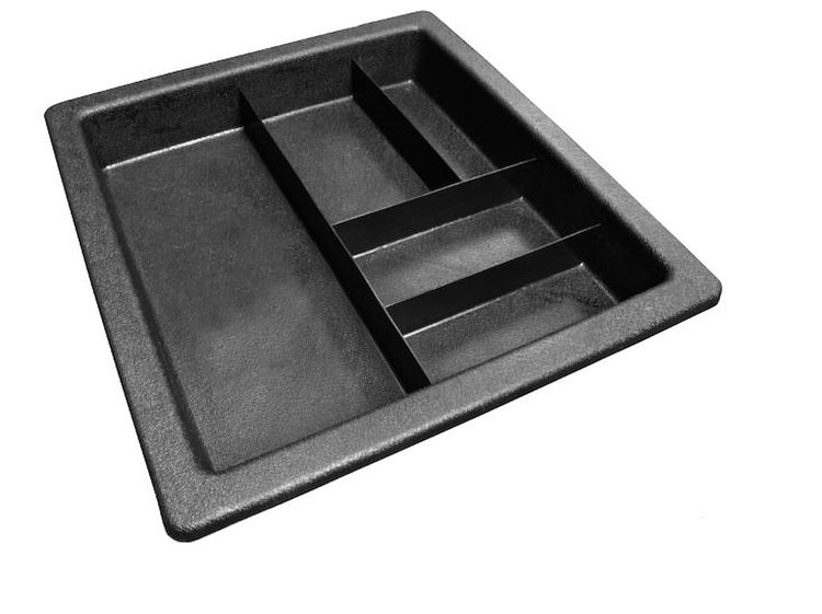 5-Pocket Black Plastic Tool Box Tray