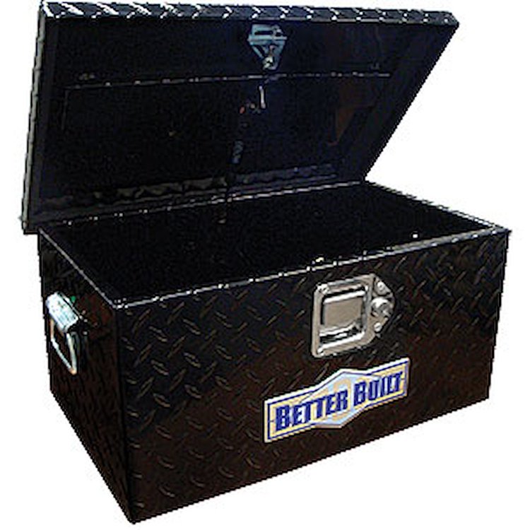 ATV Tool Box Black Powder Coated Aluminum Diamond Plate