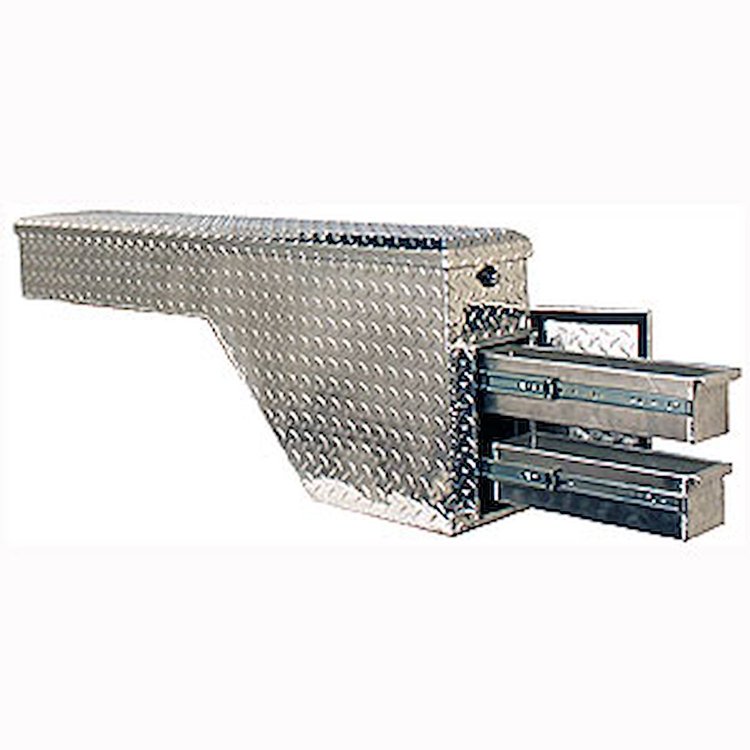 Wheel Well Box w/ Drawers Aluminum Diamond Plate