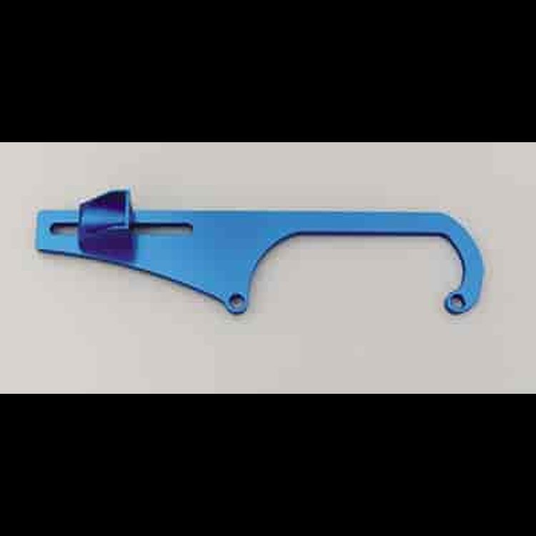 Adjustable Throttle Cable Bracket - Blue Fits 4500 Series Dominator with G.M. Snap in Cable