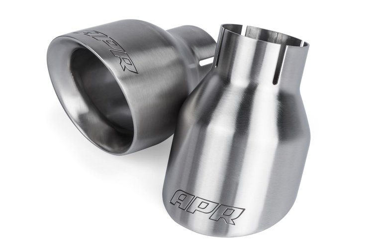 Double-Walled 4" Slash-Cut Tips (Brushed) - Set of 2