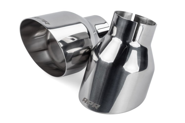 Single-Walled 4" Slash-Cut Tips (Polished Silver) - Set of 2