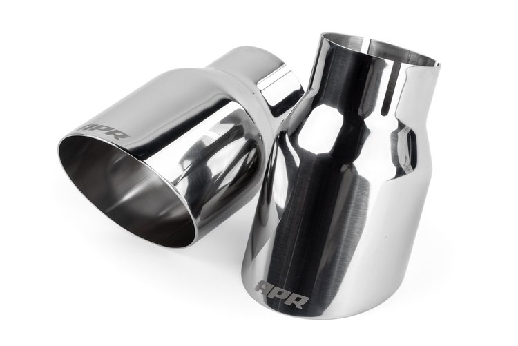 Single-Walled 3.5" Slash-Cut Tips (Polished Silver) - Set of 2