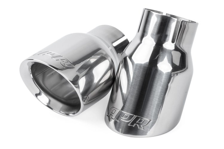 Double-Walled 3.5" Slash-Cut Tips (Polished Silver) - Set of 2