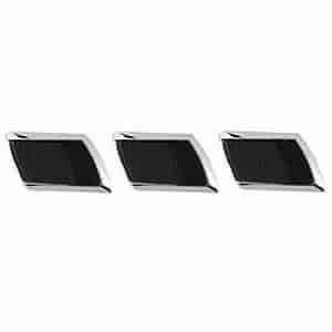 Side Fender Vent 6 pc. Universal Rectangle Triple Chrome Plated ABS