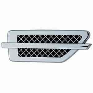 Side Fender Vent 2 pc. Universal 2 5/8 in. x 7 in. Medium Mesh Triple Chrome Plated ABS