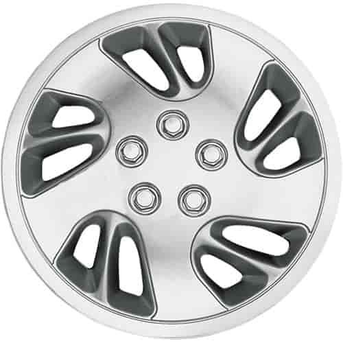 Aftermarket Wheel Cover 15 in. 10 Slot w/Silver Vents Metal Clip Chrome w/Silver Finish