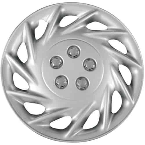 Aftermarket Wheel Cover 13 in. 11 Directional Holes Plastic Clip Silver Finish