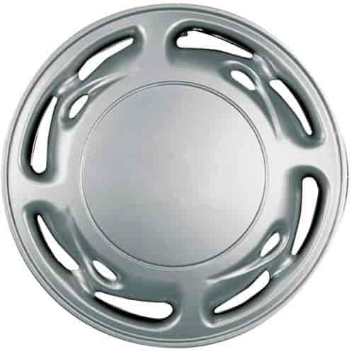 Aftermarket Wheel Cover 15 in. 4 Small/8 Big Slots Metal Clip Silver Finish