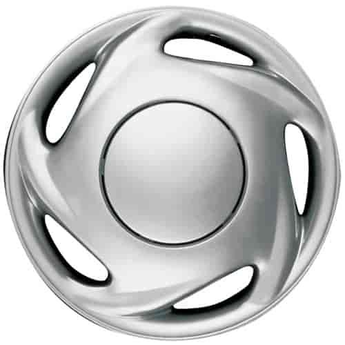 Aftermarket Wheel Cover 14 in. 5 Directional Holes Metal Clip Silver Finish